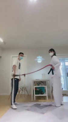 【一诺大小姐】教跆拳道素人踢踹狗 bf13665